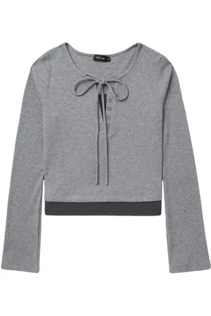 tout a coup Bow-embellished ribbed top