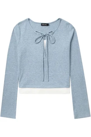 tout a coup Bow-embellished ribbed top