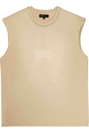 Purple Brand Logo-print cotton tank top