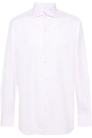 Finamore Striped poplin cotton shirt