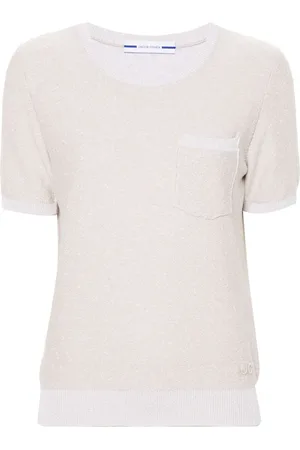 Jacob Cohen Logo-embroidered bouclé T-shirt