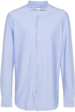 Finamore Vertical-striped shirt