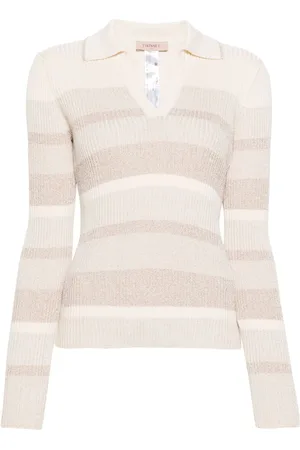 Twin-Set Striped lurex-detailing jumper
