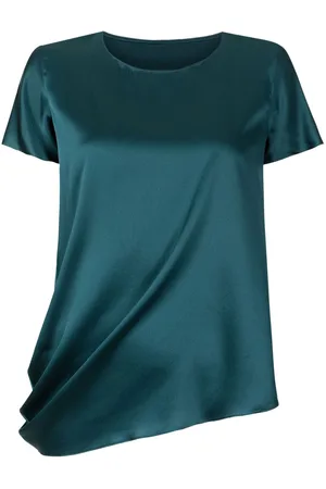 Uma Raquel Davidowicz Draped-detail silk T-shirt