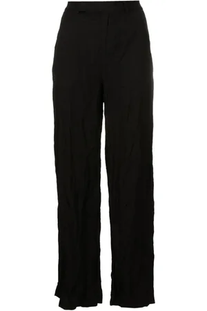 Uma Raquel Davidowicz Crinkled-finish high-waisted trousers
