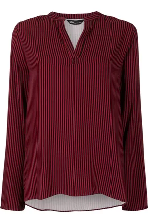 Uma Raquel Davidowicz Vertical-stripe split-neck blouse