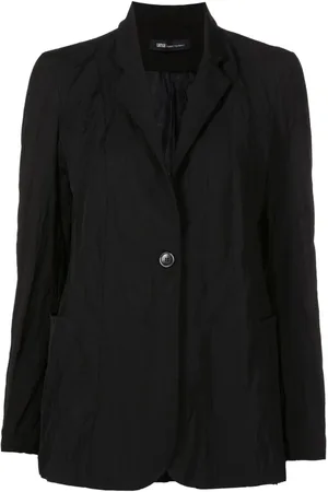 Uma Raquel Davidowicz Crinkled-finish narrow-lapels blazer