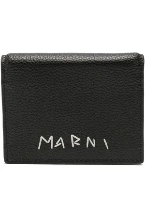 Marni Logo-embroidered bi-fold wallet
