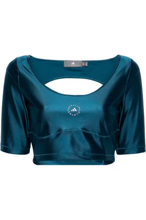 adidas Open-back cropped compression top