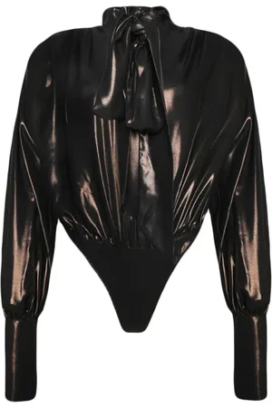 LAQUAN SMITH Pussy-bow drapd bodysuit