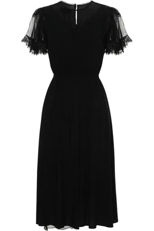 NISSA Lace-embellished silk dress