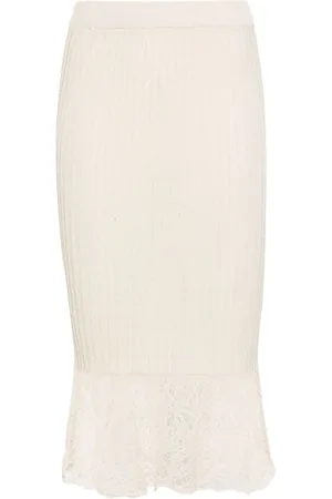 Ganni Crochet-knit organic-cotton skirt