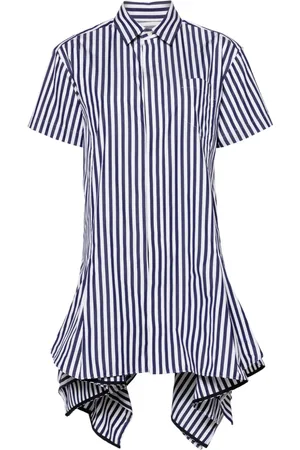 SACAI Striped cotton shirtdress