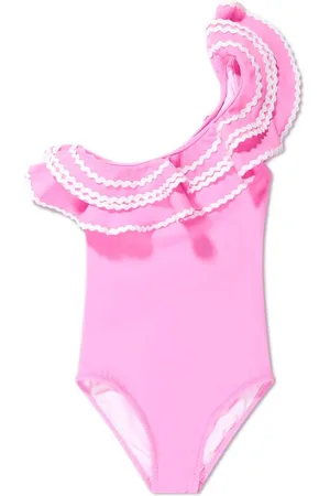Nessi Byrd Ruffled one-shouder swimswuit