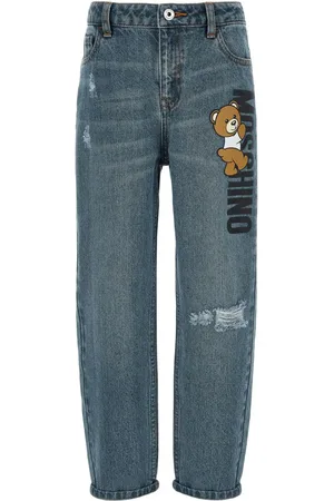 Moschino Teddy Bear-print straight-leg jeans