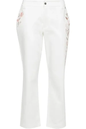 Twin-Set Floral-embroidery trousers