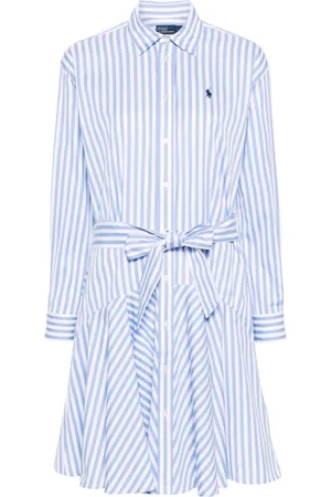 Ralph Lauren Logo-embroidered striped shirt dress