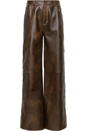 arma leder Nisida wide-leg leather trousers