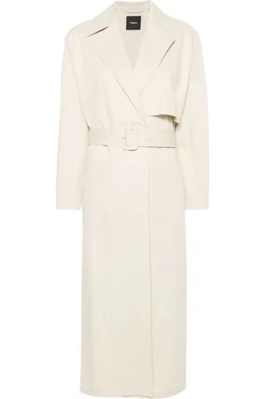 THEORY Twill belted maxi trench coat