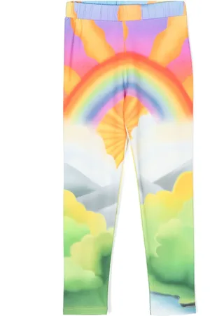 Stella McCartney Rainbow-print high-waisted leggings