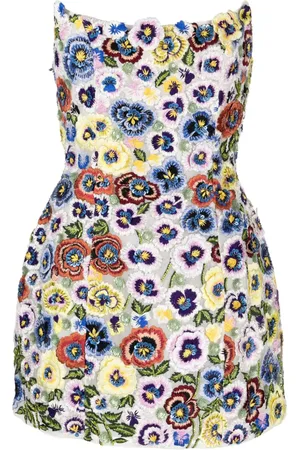 RACHEL GILBERT Camden floral-appliqué minidress