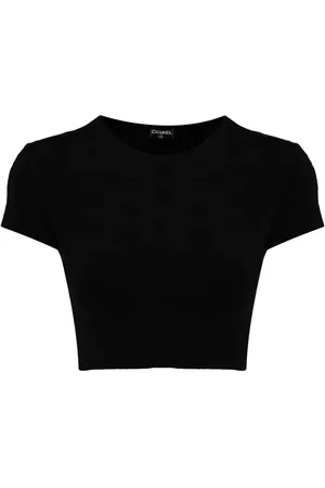 1990s Chanel Rib Knit Cropped Top  Chanel shirt, Crop tops, Chanel tops