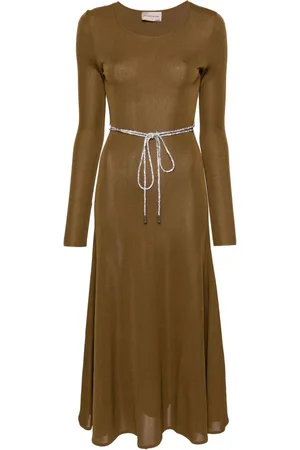 ALEXANDRE VAUTHIER Fine-knit flared maxi dress