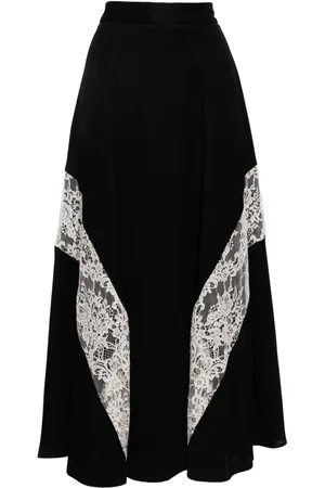 LORENA ANTONIAZZI High-waist lace-trim skirt