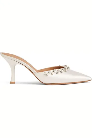 MALONE SOULIERS Gwyn crystal-embellished satin mules