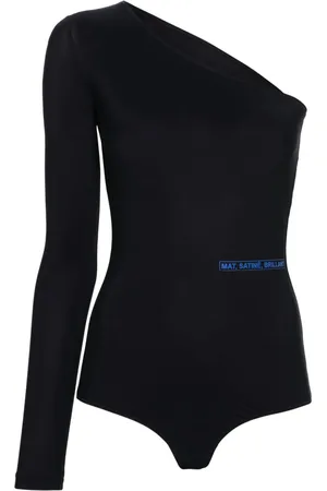 Maison Margiela Single-stitch logo asymmetric bodysuit