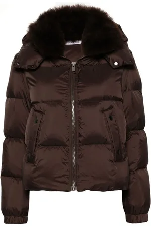 LISKA Fur-trim quilted puffer jacket