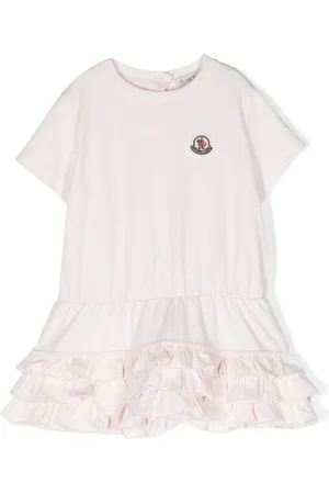 Moncler Logo-patch ruffled-hem dress