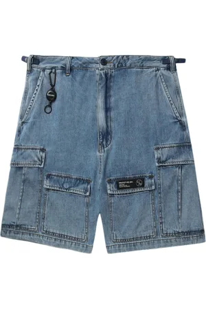 Izzue Mid-rise denim cargo shorts