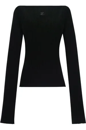 Courrèges Scoop-back ribbed-knit top