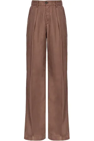 Pinko Logo-embroidered straight-leg trousers