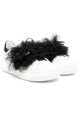 MONNALISA Appliqué-detail leather sneakers