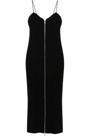 Jil Sander Zip-up ribbed midi dress