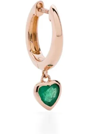 Shay 18kt Rose Gold Heart emerald single earring