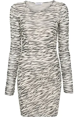 Patrizia Pepe Zebra-print mesh minidress