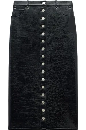 Courrèges Multiflex patent-finish midi skirt