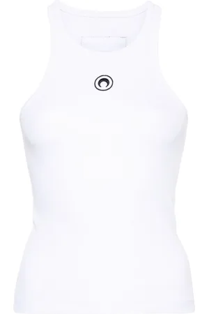 Marine Serre Crescent Moon-embroidered tank top