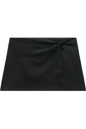 Courrèges Twist-detailing pinstripe miniskirt