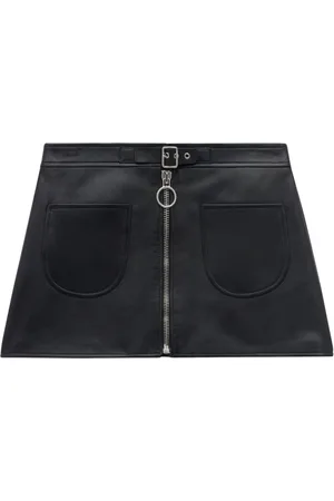 Courrèges Zip-up leather miniskirt