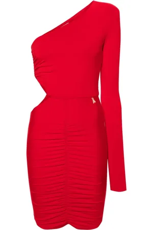 Patrizia Pepe One-shoulder ruched minidres
