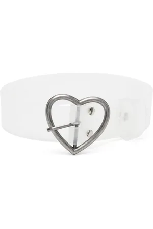 MARTINE ROSE Heart-buckle transparent belt
