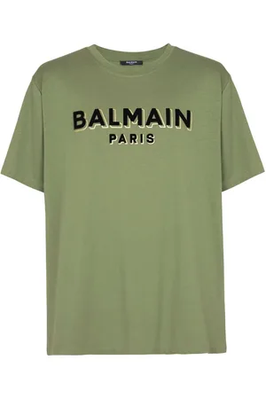 Balmain Logo-flocked cotton T-shirt