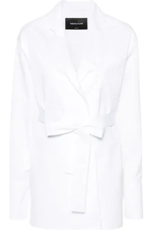 Fabiana Filippi Wrap-design cotton shirt jacket