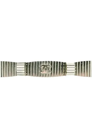 CHANEL Chanel Interlocking CC Stylised Bow Hairslide 2016