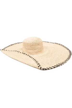 Lanvin Whipstitch-detailing raffia hat