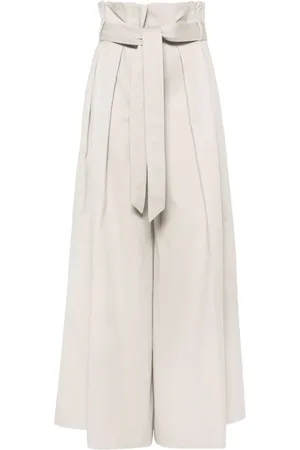 Moschino Pleated twill wide trousers